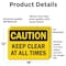 Signmission Keep Clear At All Times, 18 in W x Rectangle, Vinyl Decal OS-2PACK-CS-D-1218-L-19193 - alternate 3